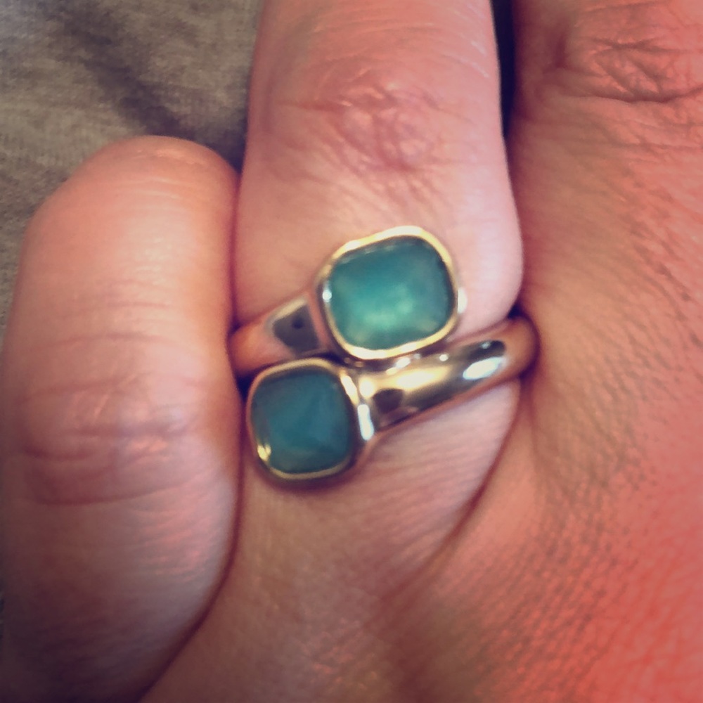 Banana Republic Gold & turquoise ring. Size 7 1/2.